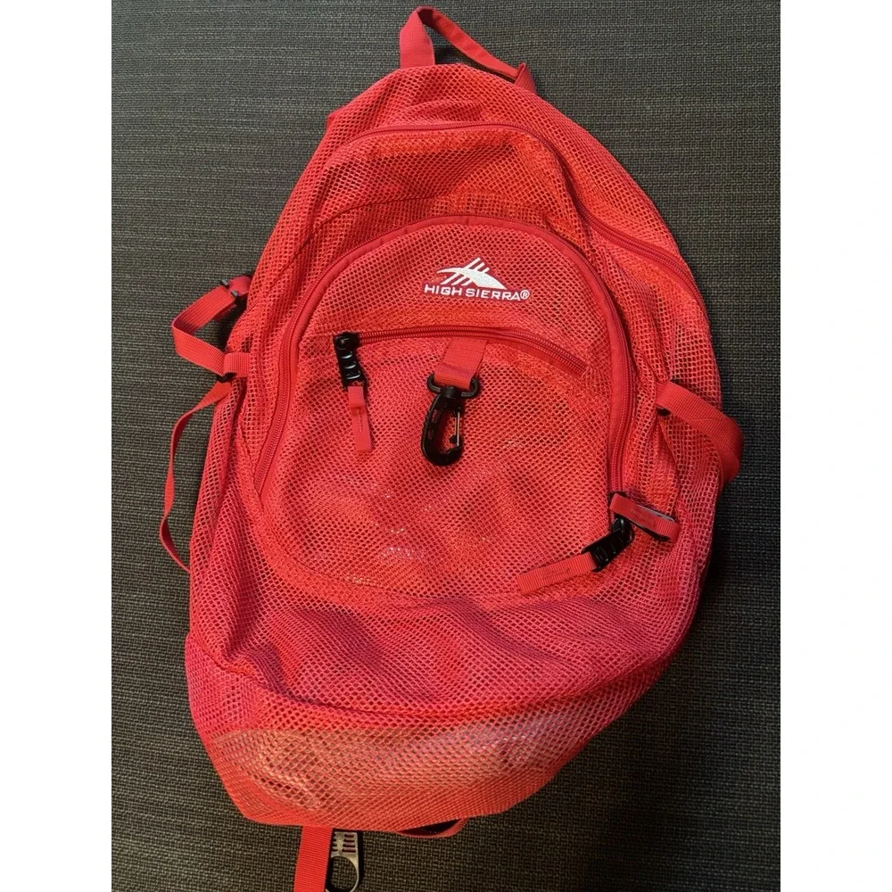 High Sierra Red Mesh Hiking Backpack GG1‎